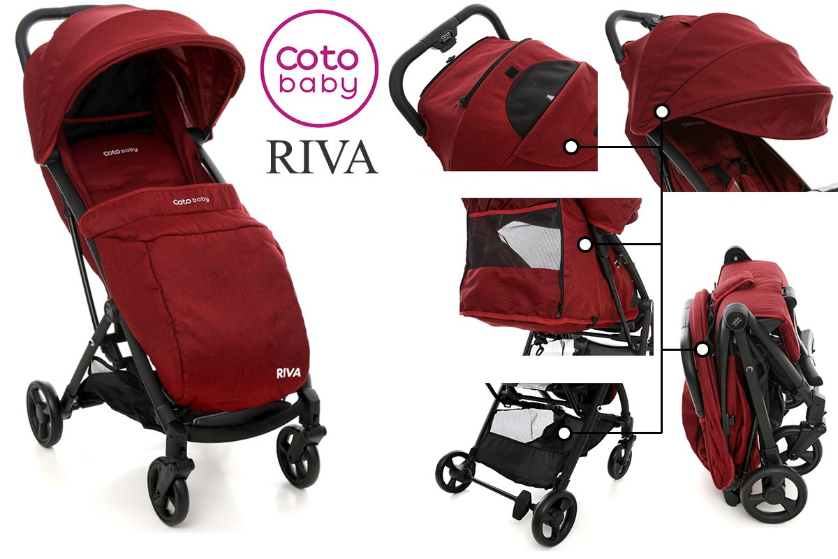 Wózek spacerowy RIVA Coto Baby ultra lekki, składany w "kostkę" Wózek spacerowy RIVA Coto Baby ultra lekki, składany w "kostkę"