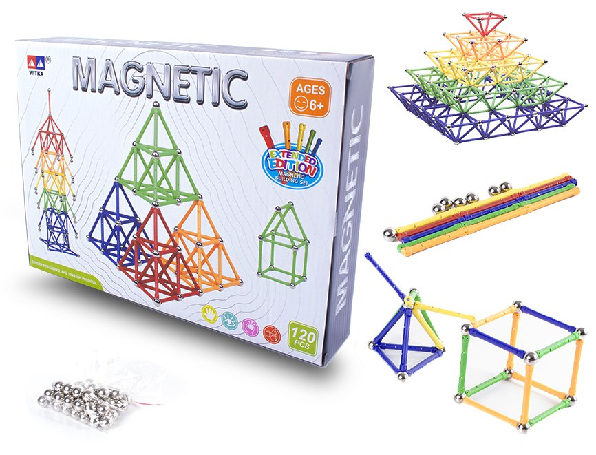 Klocki magnetyczne 120 el Klocki magnetyczne 120 el