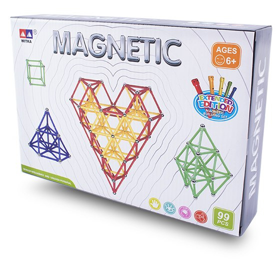 Klocki, zestaw klocków magnetycznych 99 el. Klocki, zestaw klocków magnetycznych 99 el.
