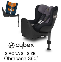 SIRONA S I-SIZE CYBEX obracana 360° 0-18 kg Premium Black - Fotelik samochodowy