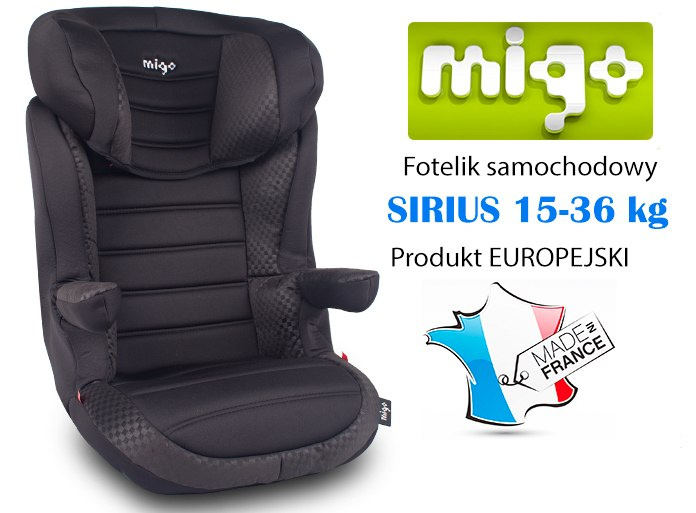 Sirius Migo Fotelik samochodowy 15-36 kg, ADAC*** Sirius Migo Fotelik samochodowy 15-36 kg, ADAC***