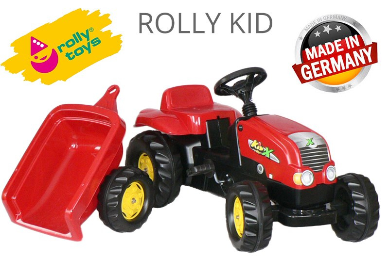 Traktor Rolly Kid z przyczepką czerwony Traktor Rolly Kid z przyczepką czerwony