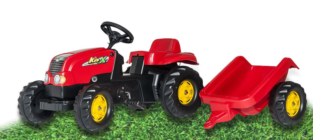 Traktor Rolly Kid z przyczepką czerwony Traktor Rolly Kid z przyczepką czerwony