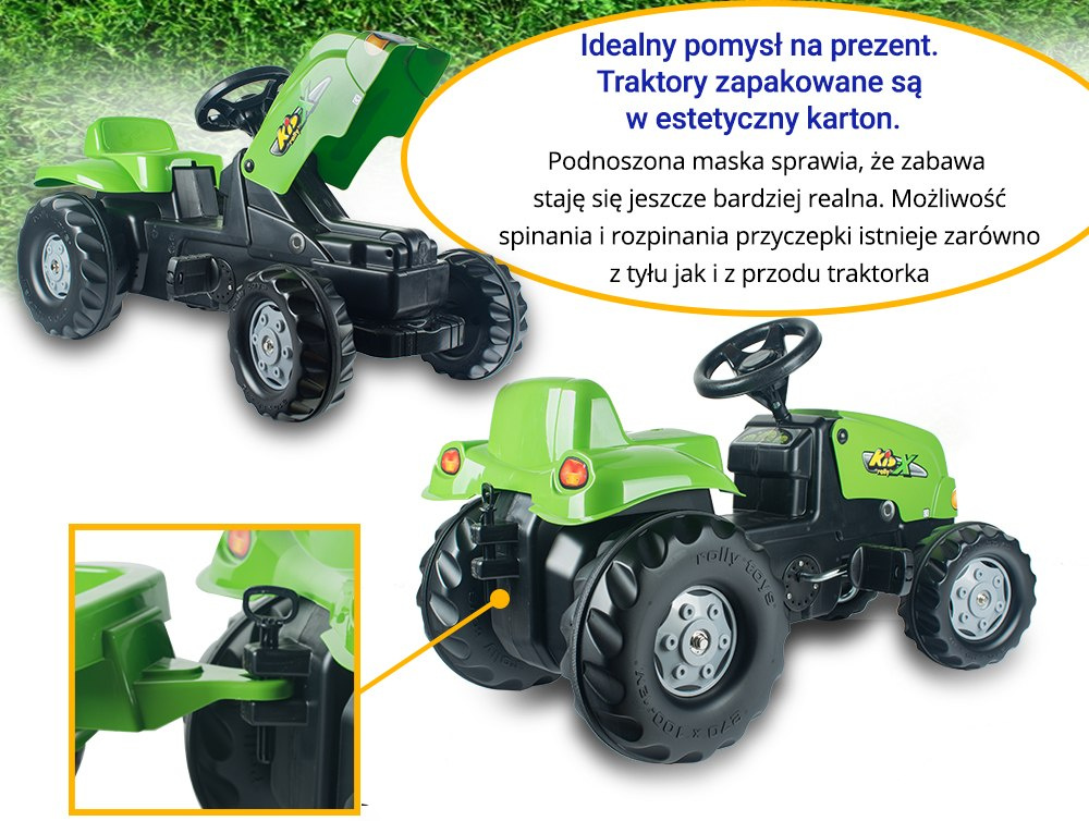Traktor Rolly Kid z przyczepką czerwony Traktor Rolly Kid z przyczepką czerwony