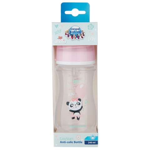 Canpol babies butelka szeroka antykolkowa 240ml PP EasyStart EXOTIC ANIMALS różowa Canpol babies butelka szeroka antykolkowa 240ml PP EasyStart EXOTIC ANIMALS różowa