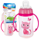 Canpol babies kubek treningowy ustnik silikonowy 320ml CUTE ANIMALS Różowy