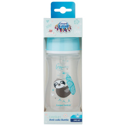 Canpol babies butelka szeroka antykolkowa 240ml PP EasyStart EXOTIC ANIMALS niebieska