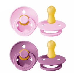 Smoczek uspokający dla dziecka BIBS 2-PACK  LAVENDER & BABY PINK  S kauczuk Hevea