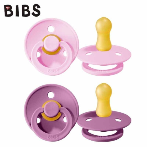 Smoczek uspokający dla dziecka BIBS 2-PACK  LAVENDER & BABY PINK  S kauczuk Hevea