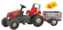 Traktor Rolly Junior z przyczepą czerwony