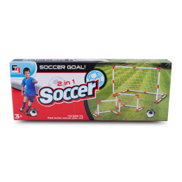 Bramki piłkarskie dla dzieci - zestaw bramek piłkarskich 2w1 dla dziecka z piłką i pompką