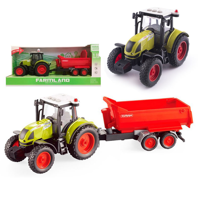 Zabawka - zestaw traktor + przyczepka z kiprem Zabawka - zestaw traktor + przyczepka z kiprem