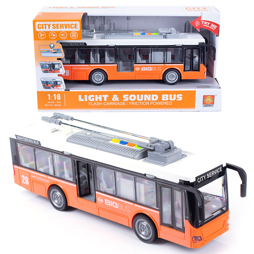 Autobus Trolejbus światło, dźwięki - zabawka dla chłpca