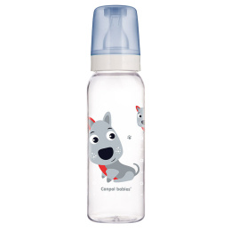 Canpol babies butelka wąska 250ml smoczek 12m+ CUTE ANIMALS 3 kolory