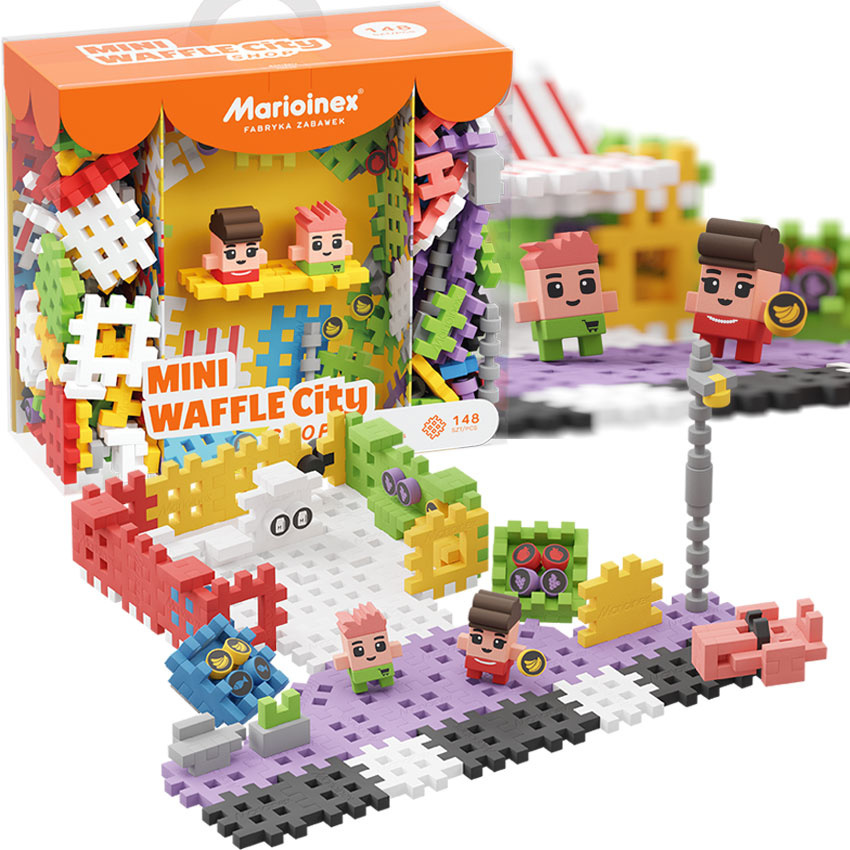 Klocki Mini Waffle CITY SHOP- klocki dla dzieci 148 el. Marioinex Klocki Mini Waffle CITY SHOP- klocki dla dzieci 148 el. Marioinex