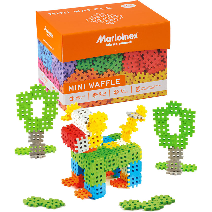 Klocki Mini Wafle MARIOINEX - Polskie Klocki 500 elementów - Waffle Klocki Mini Wafle MARIOINEX - Polskie Klocki 500 elementów - Waffle