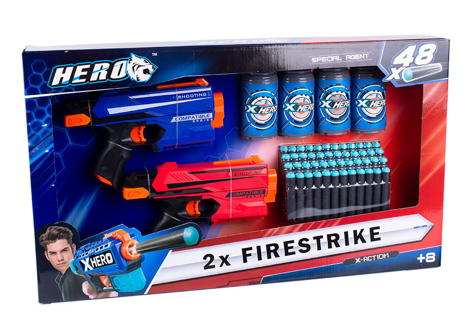 Pistolet na naboje piankowe 2w1 - Karabin, Kolt dziecięcy, Blaster 2w1, Zestaw strzałek 48 szt. oraz beczek Pistolet na naboje piankowe 2w1 - Karabin, Kolt dziecięcy, Blaster 2w1, Zestaw strzałek 48 szt. oraz beczek