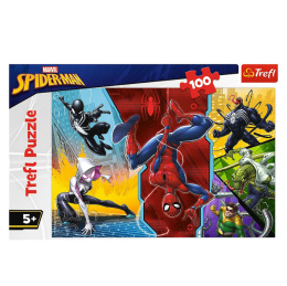 Puzzle 100 el. Spiderman Do góry nogami Marvel