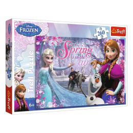 Trefl Puzzle 260 el. | Miłość w Krainie Lodu - puzzle dla dzieci z motywem bajkowym Frozen