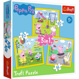 Puzzle Maxi 3w1 Wesoły Dzień Peppy, puzzle dla dzieci