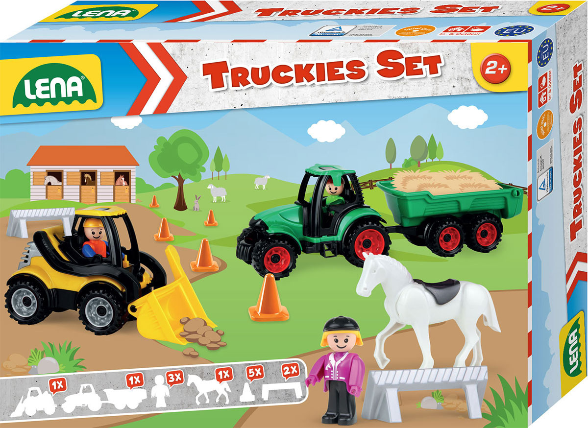 Zestaw pojazdów rolniczych LENA Truckies Traktor, Spychacz 23 el. Zestaw pojazdów rolniczych LENA Truckies Traktor, Spychacz 23 el.