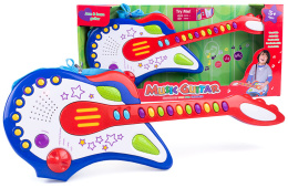Gitara, muzyczna zabawka dla dzieci - instrument z dźwiękami, odgłosy zwierzątek, muzyka