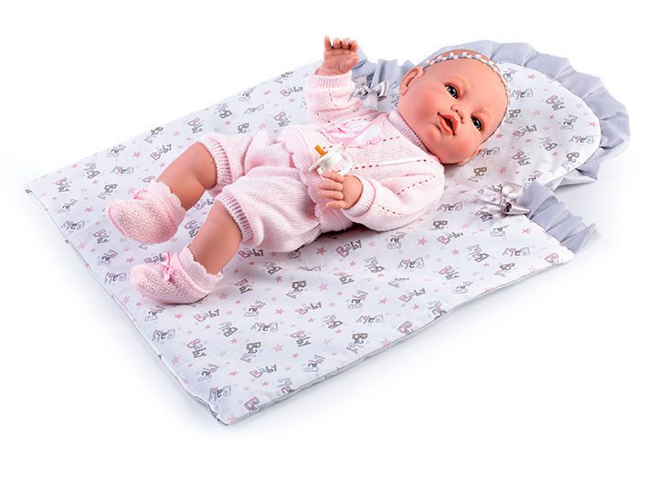 Lalka bobas gumowy z otulaczem 42 cm Lalka bobas gumowy z otulaczem 42 cm