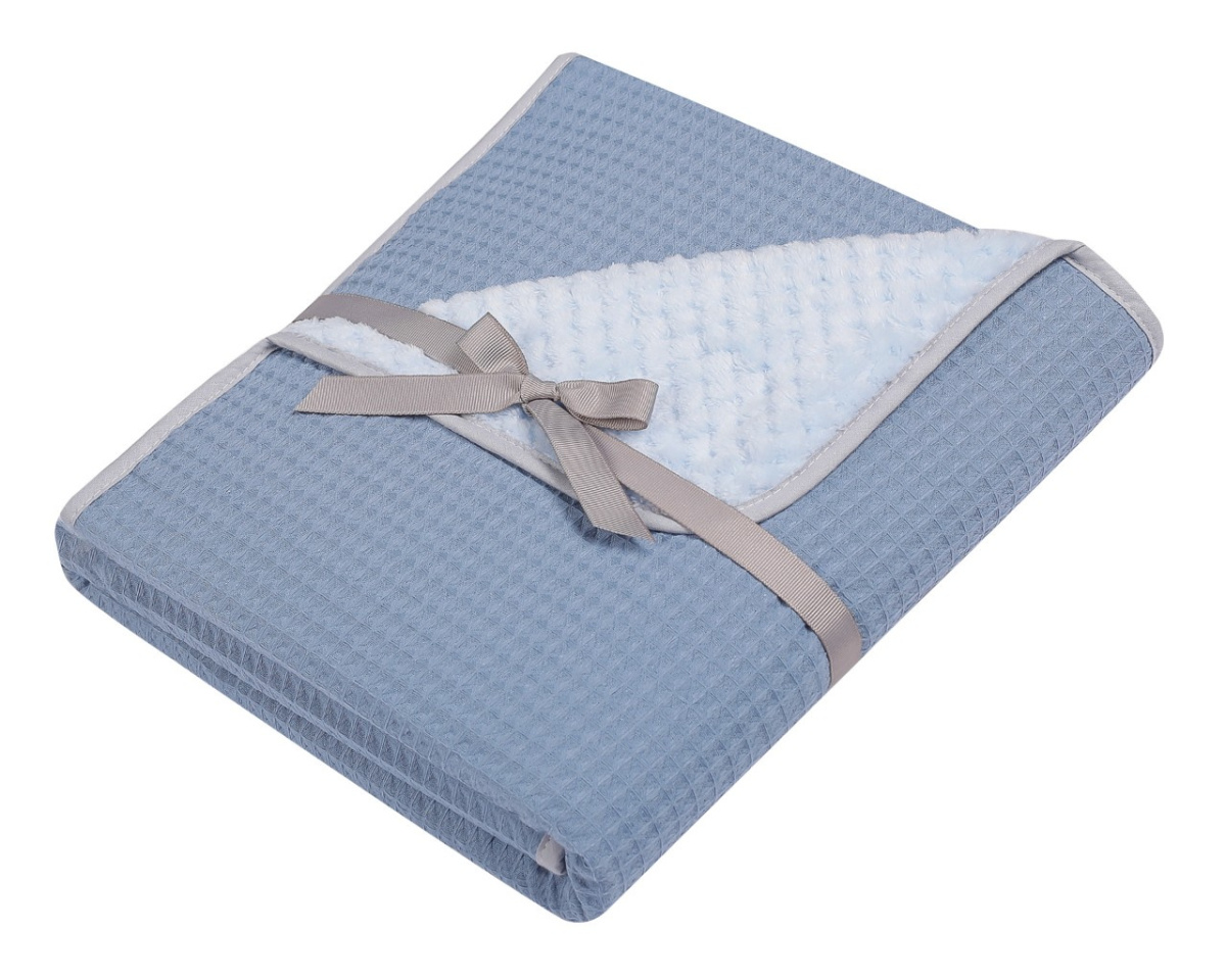 Miękki Kocyk Wafel Soft dla dziecka dwustronny - 90x80 cm NIEBIESKI Miękki Kocyk Wafel Soft dla dziecka dwustronny - 90x80 cm NIEBIESKI