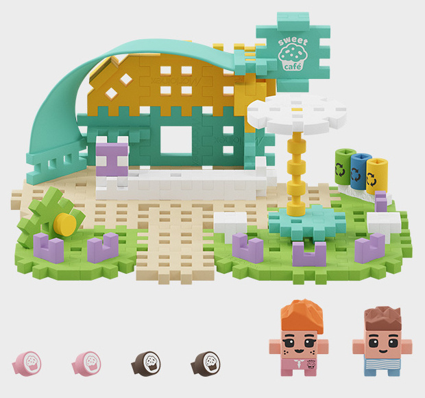 Mini Wafle City Kawiarnia klocki 80 el. Marioinex Mini Wafle City Kawiarnia klocki 80 el. Marioinex