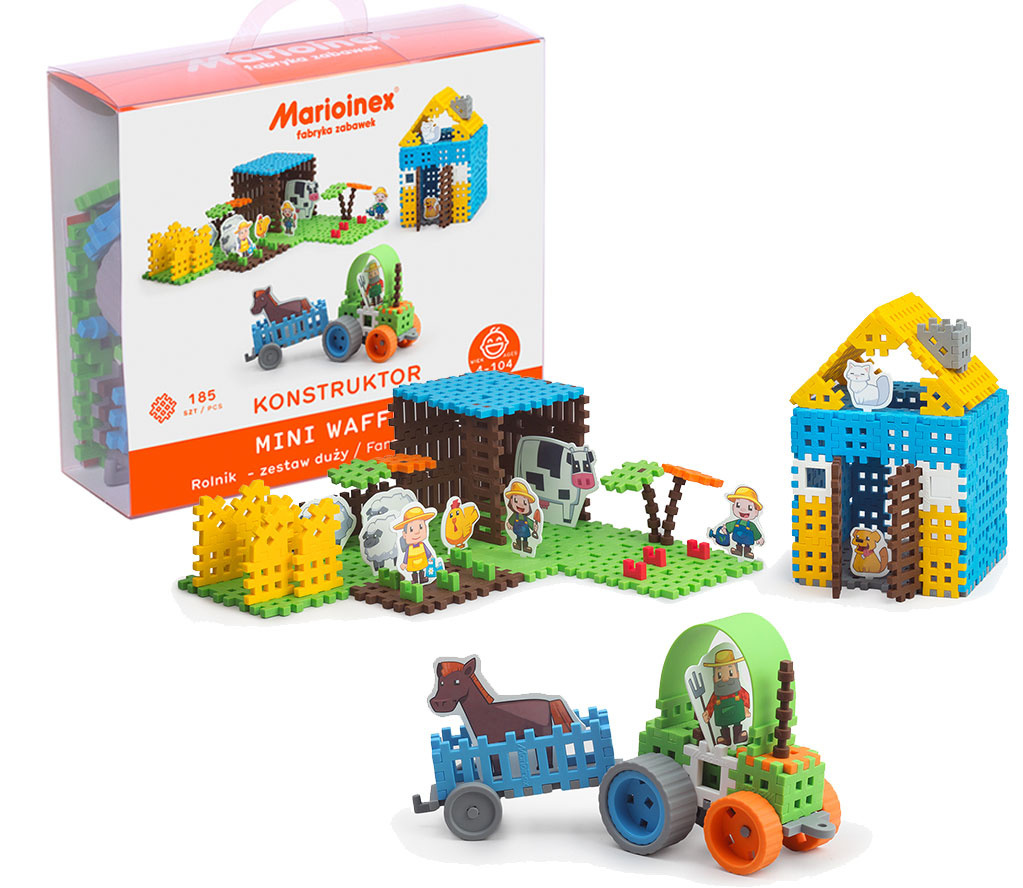 Mini Wafle City Rolnik Duży 185 el. Klocki konstrukcyjne | Marioinex MX Mini Wafle City Rolnik Duży 185 el. Klocki konstrukcyjne | Marioinex MX