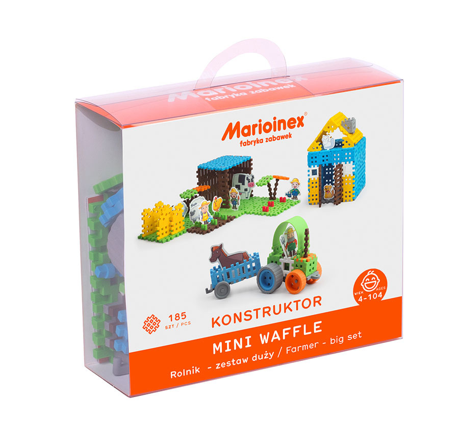 Mini Wafle City Rolnik Duży 185 el. Klocki konstrukcyjne | Marioinex MX Mini Wafle City Rolnik Duży 185 el. Klocki konstrukcyjne | Marioinex MX