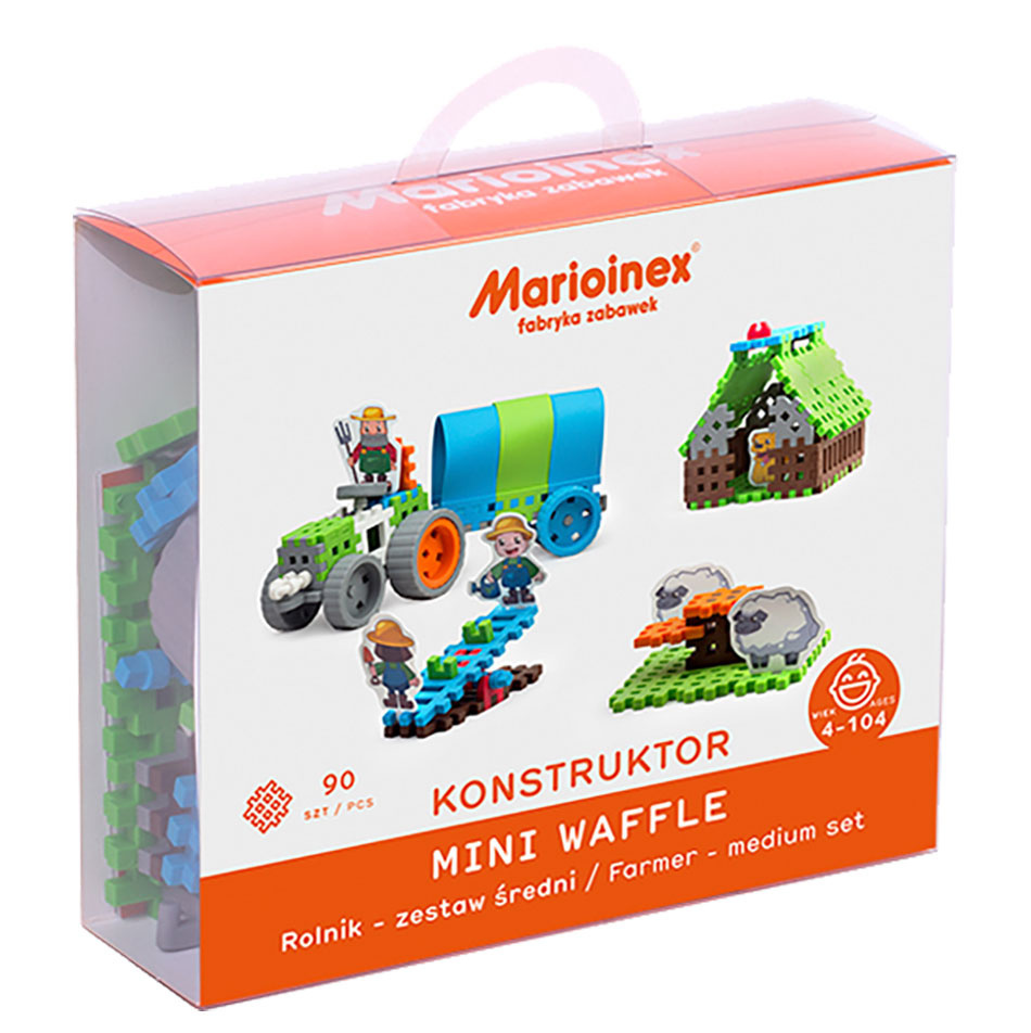 Mini Wafle City Rolnik Średni 90 el. Klocki konstrukcyjne | Marioinex MX Mini Wafle City Rolnik Średni 90 el. Klocki konstrukcyjne | Marioinex MX