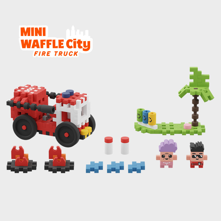 Mini Wafle City Wóz Strażacki Klocki konstrukcyjne 80 el Marioinex Mini Wafle City Wóz Strażacki Klocki konstrukcyjne 80 el Marioinex