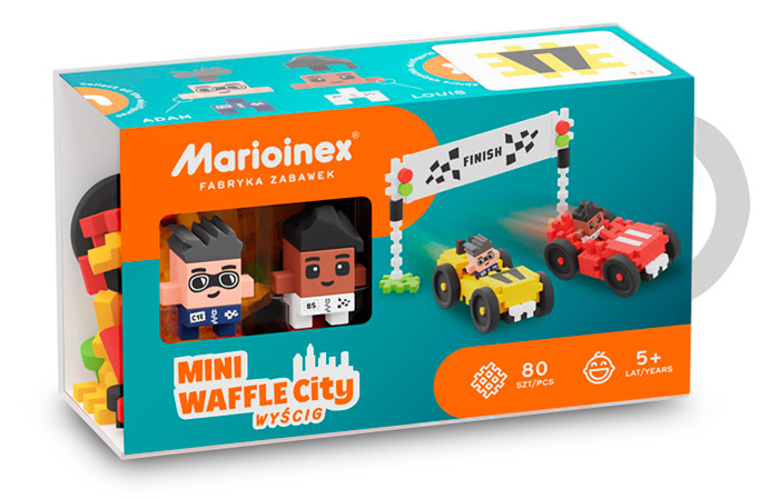 Mini Wafle CIty Wyścig klocki 80 el. Marioinex Mini Wafle CIty Wyścig klocki 80 el. Marioinex