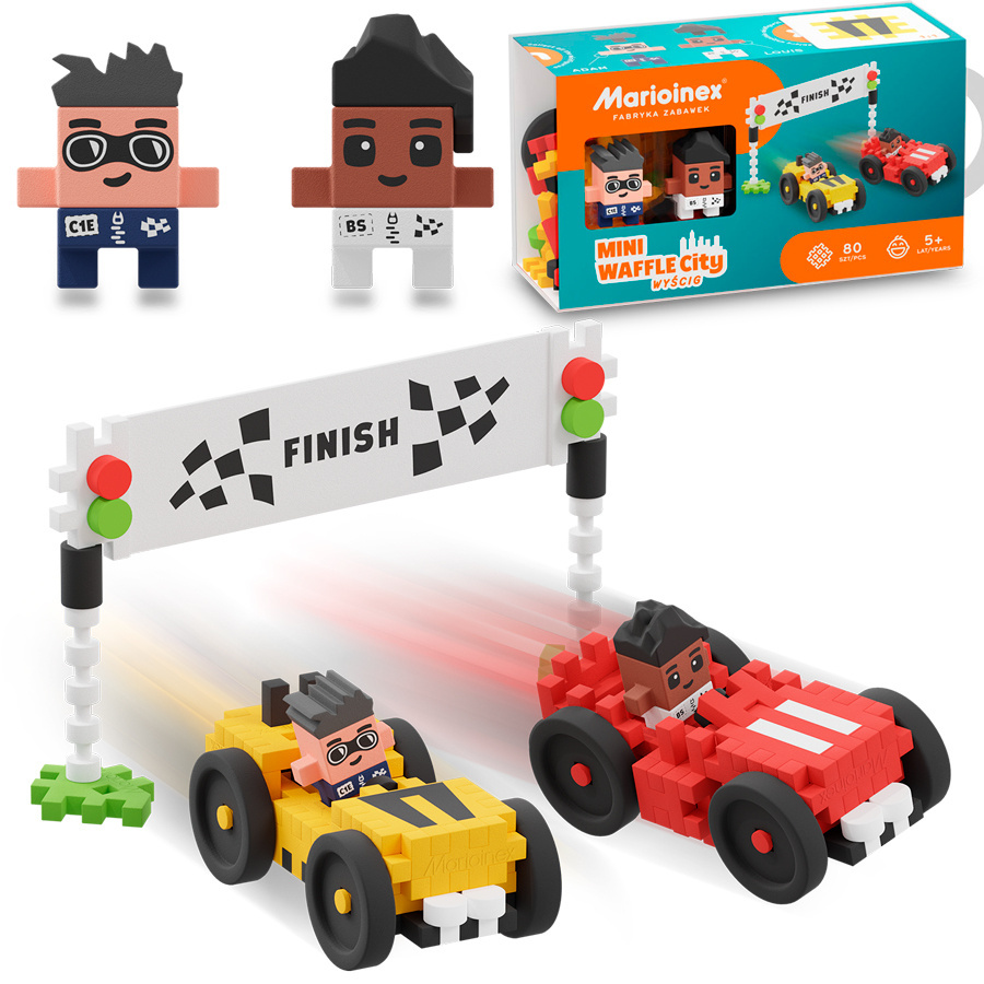 Mini Wafle CIty Wyścig klocki 80 el. Marioinex Mini Wafle CIty Wyścig klocki 80 el. Marioinex
