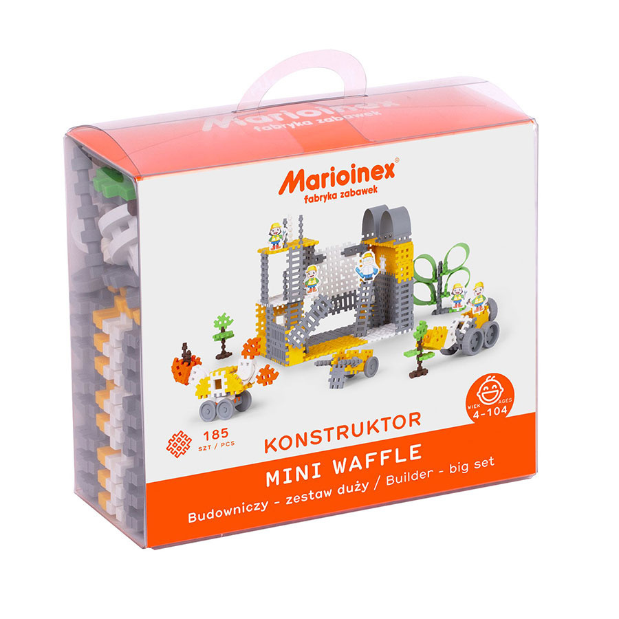 Mini Wafle Konstruktor Budowniczy Duży 185 el. Klocki konstrukcyjne BUDOWLE| Marioinex MX Mini Wafle Konstruktor Budowniczy Duży 185 el. Klocki konstrukcyjne BUDOWLE| Marioinex MX