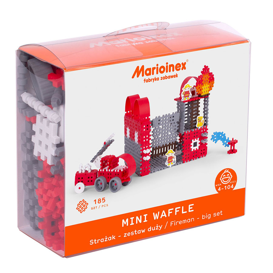 Mini Wafle Konstruktor Strażak 185 el. Klocki konstrukcyjne Zestaw Duży| Marioinex MX Mini Wafle Konstruktor Strażak 185 el. Klocki konstrukcyjne Zestaw Duży| Marioinex MX