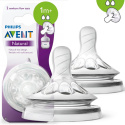 Smoczek silikonowy do butelki Philips AVENT, antykolkowy - seria Natural 2 WOLNY 1m+ / 2szt.