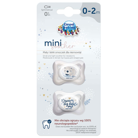 CANPOL Smoczek uspokajający MINI 0-2 m symetryczny SLEEPY KOALA 2szt. Silikonowy Pink CANPOL Smoczek uspokajający MINI 0-2 m symetryczny SLEEPY KOALA 2szt. Silikonowy Pink