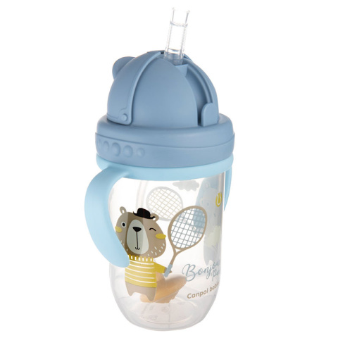 Canpol babies Kubek Niekapek ze składaną rurką silikonową z odważnikiem 270 ml BONJOUR PARIS niebieski Canpol babies Kubek Niekapek ze składaną rurką silikonową z odważnikiem 270 ml BONJOUR PARIS niebieski