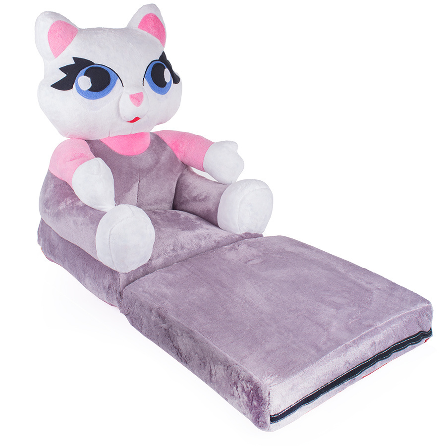 Fotel dziecięcy pluszowy kotek