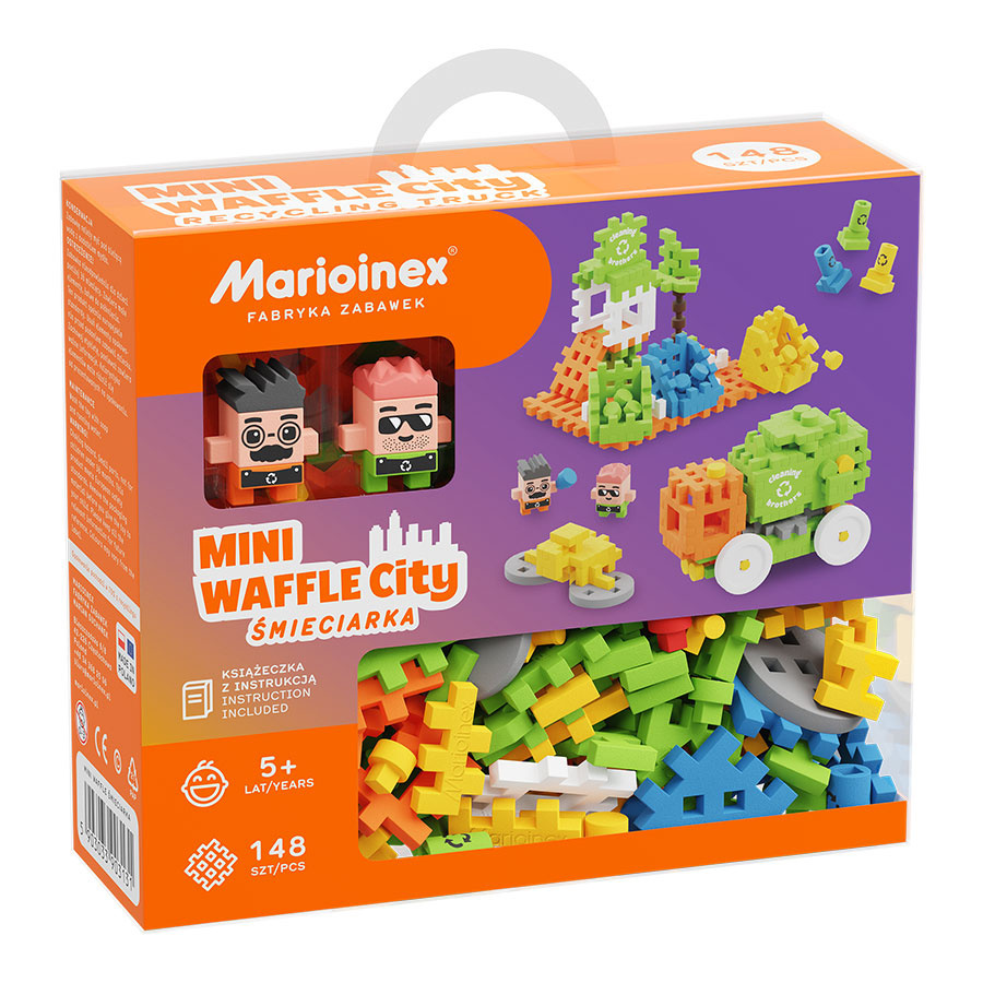 Klocki Mini Wafle CITY ŚMIECIARKA - klocki dla dzieci 148 el. Marioinex nowość 2022 Klocki Mini Wafle CITY ŚMIECIARKA - klocki dla dzieci 148 el. Marioinex nowość 2022