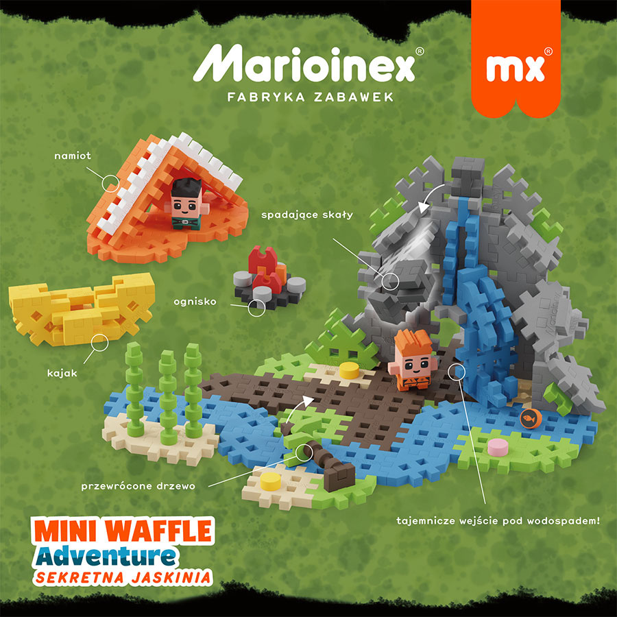Klocki Mini Wafle ADVENTURE Sekretna Jaskinia- klocki dla dzieci 148 el. Marioinex nowość 2022 Klocki Mini Wafle ADVENTURE Sekretna Jaskinia- klocki dla dzieci 148 el. Marioinex nowość 2022