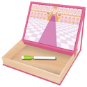 Tablica 2w1 magnetyczna, drewniana - zestaw edukacyjny z puzzlami magnetycznymi, pisak w zestawie Moda Ksiązniczki