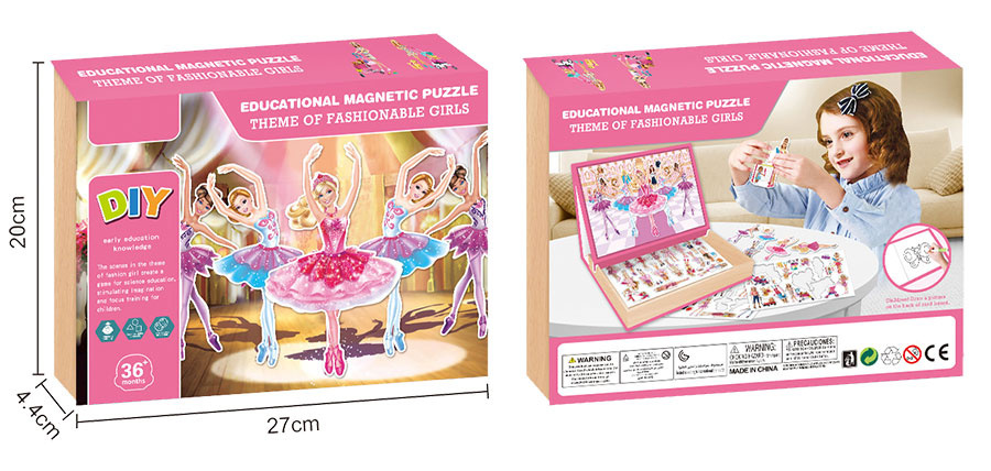 Tablica 2w1 magnetyczna, drewniana - zestaw edukacyjny z puzzlami magnetycznymi, pisak w zestawie Moda Ksiązniczki Tablica 2w1 magnetyczna, drewniana - zestaw edukacyjny z puzzlami magnetycznymi, pisak w zestawie Moda Ksiązniczki