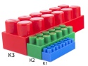 Klocki Hemar w kuferku 68 el. K3 duże elementy +2 lata
