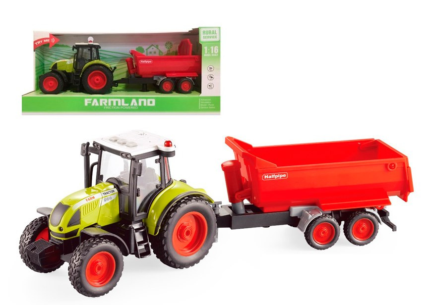 Zabawka - zestaw traktor + przyczepka z kiprem Zabawka - zestaw traktor + przyczepka z kiprem