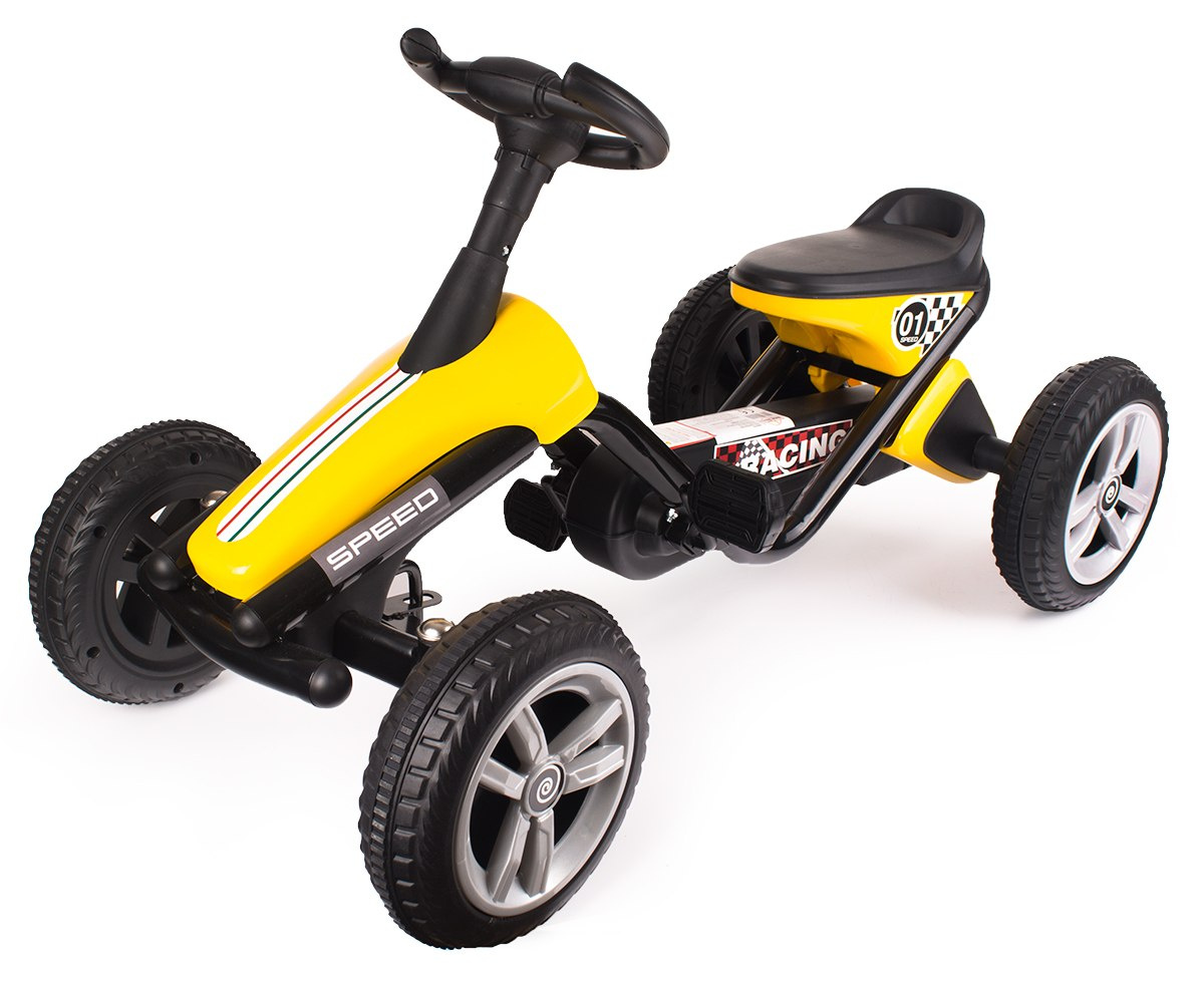 Gokart na pedała dla dzieci - żółty mocny Gokart na pedała dla dzieci - żółty mocny