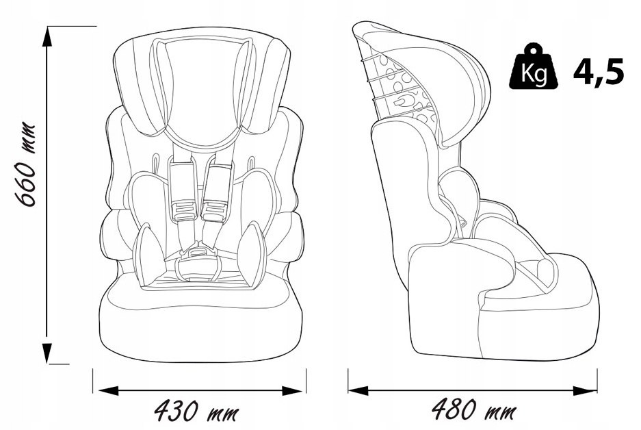 Fotelik samochodowy dla dzieci 9-36 kg Fotelik samochodowy dla dzieci 9-36 kg
