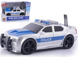 Policja, wóz policyjny z dźwiękiem i światłem - auto z napędem , otwierana tylna klapa